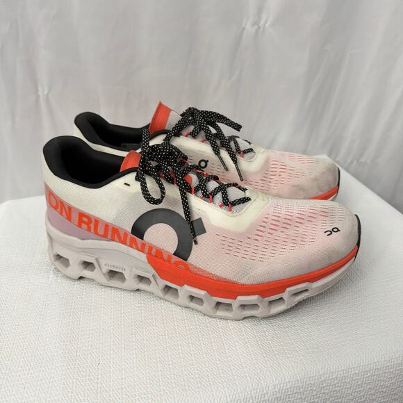 On Cloudmonster 2 Shoes Mens Size 12 White Orange Running Cloud CloudTec OC - Picture 1 of 11